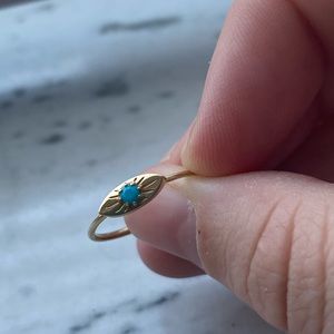 Turquoise Evil Eye Ring by Bluboho